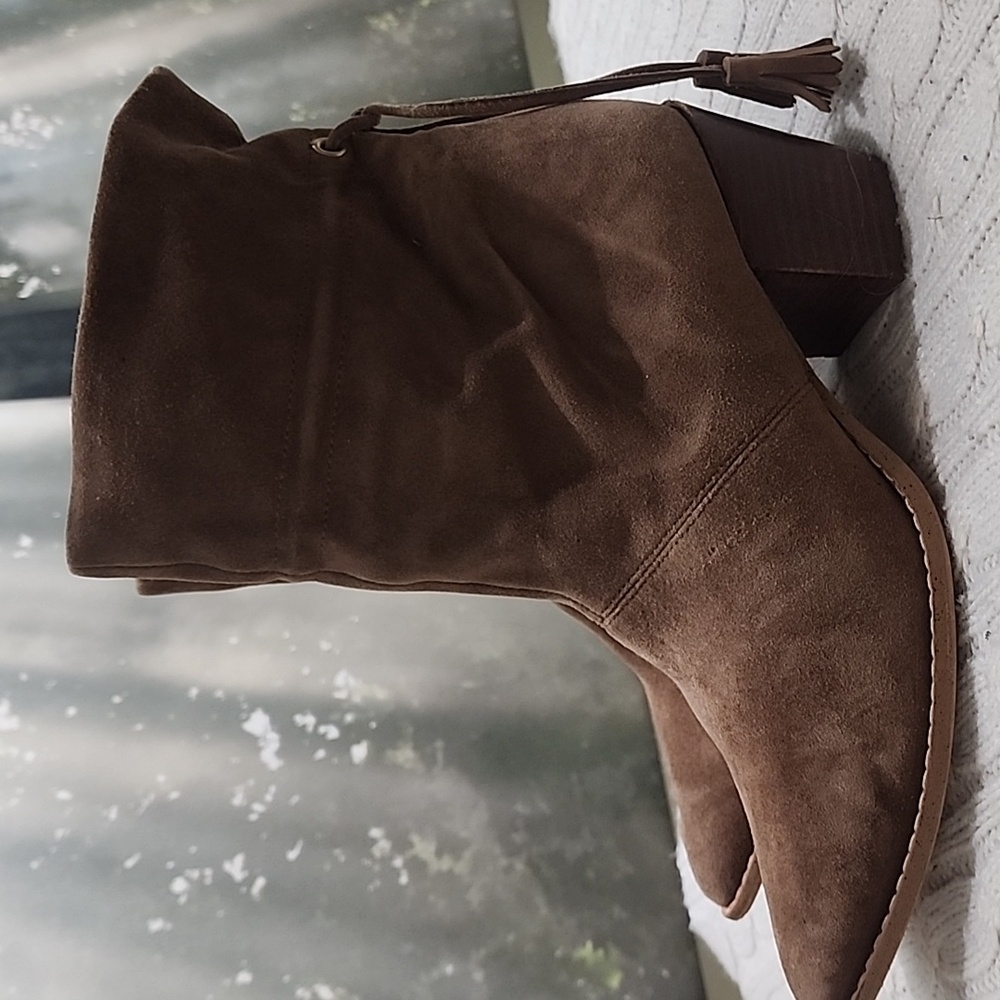 Sole Society Tan Suede Ankle Booties